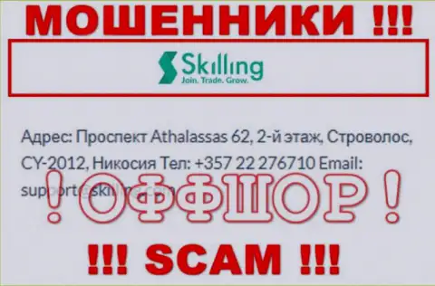 Оффшорный адрес регистрации Skilling Com - Атхалассас Авеню, 62, Строволос, ЦУ-2012 Никосия, Кипр