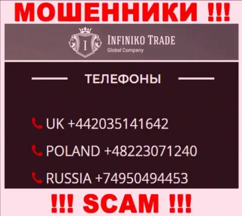 Сколько именно телефонных номеров у организации Infiniko Trade нам неизвестно, следовательно остерегайтесь незнакомых вызовов