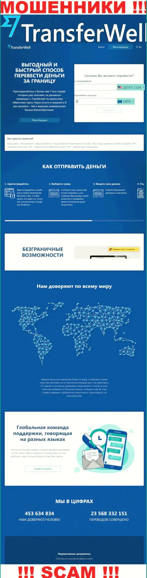 Информационный портал организации Проджект Лтд, переполненный фальшивой информацией