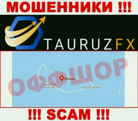 С интернет мошенником Tauruz FX не надо сотрудничать, ведь они зарегистрированы в офшорной зоне: Marshall Island