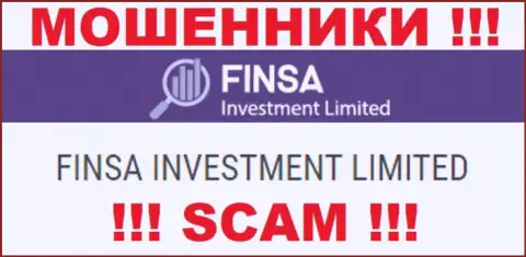 Finsa - юридическое лицо интернет разводил компания Finsa Investment Limited