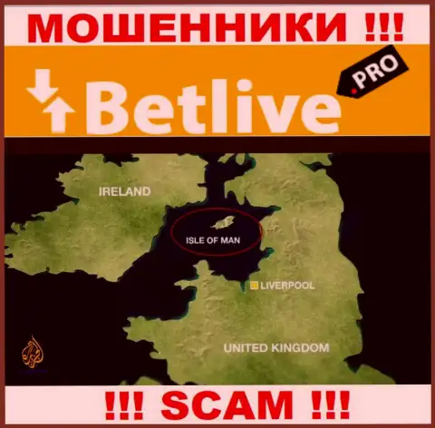 BetLive расположились в оффшоре, на территории - Isle of Man