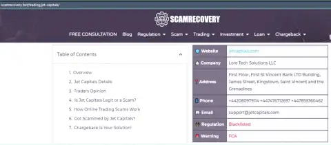 Jet Capitals - это internet-мошенники, которых надо обходить десятой дорогой (обзор)