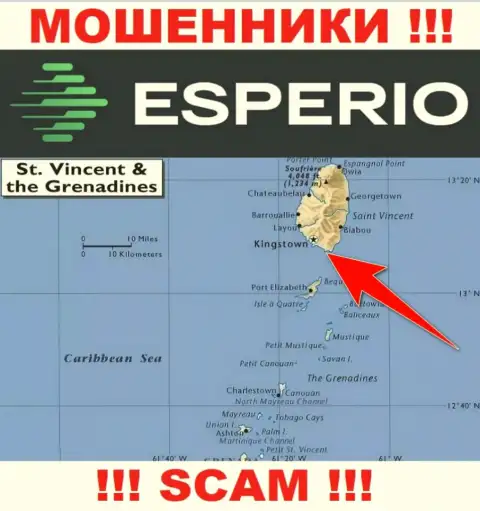 Офшорные интернет-разводилы Esperio скрываются вот тут - Kingstown, St. Vincent and the Grenadines