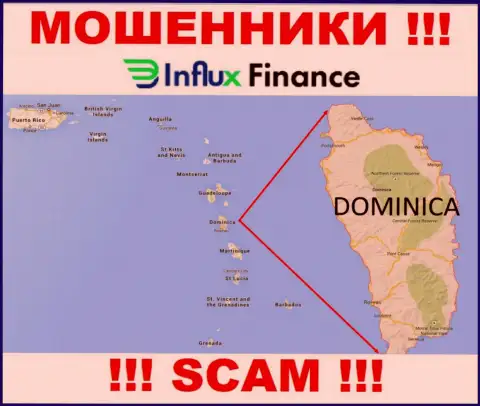 Контора ИнФлукс Финанс - интернет разводилы, базируются на территории Содружество Доминики, а это офшор