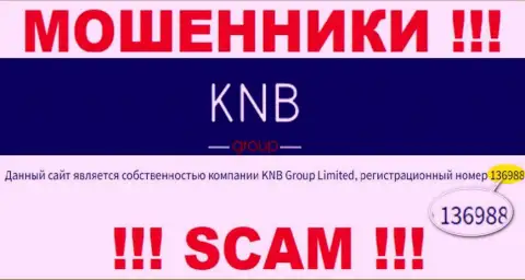 Регистрационный номер компании, владеющей KNB-Group Net - 136988
