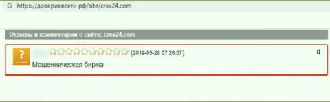 Нельзя рисковать собственными денежными активами, вкладывая их в компанию Crex24 (достоверный отзыв)