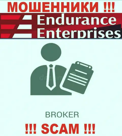 Endurance Enterprises не вызывает доверия, Брокер - это конкретно то, чем промышляют указанные разводилы