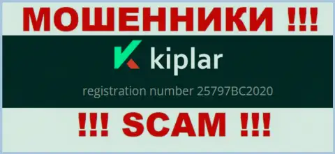 Рег. номер компании Kiplar Com, в которую денежные средства рекомендуем не отправлять: 25797BC2020