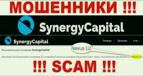 Юридическое лицо, владеющее интернет-мошенниками СинерджиКапитал - это Nexus LLC
