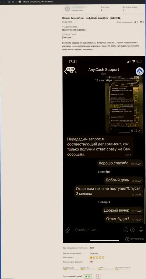 Any Cash - это ЖУЛИКИ !!! Работа с которыми закончится воровством финансовых вложений - объективный отзыв
