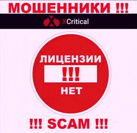 Информации о лицензии организации XCritical на ее официальном ресурсе НЕ засвечено