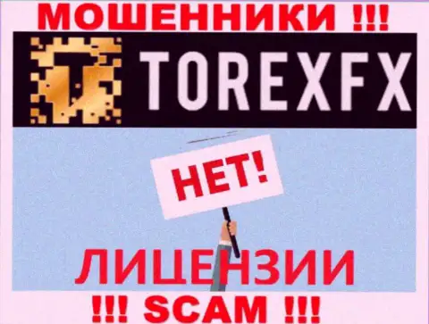 Мошенники TorexFX Com действуют нелегально, поскольку не имеют лицензии !!!